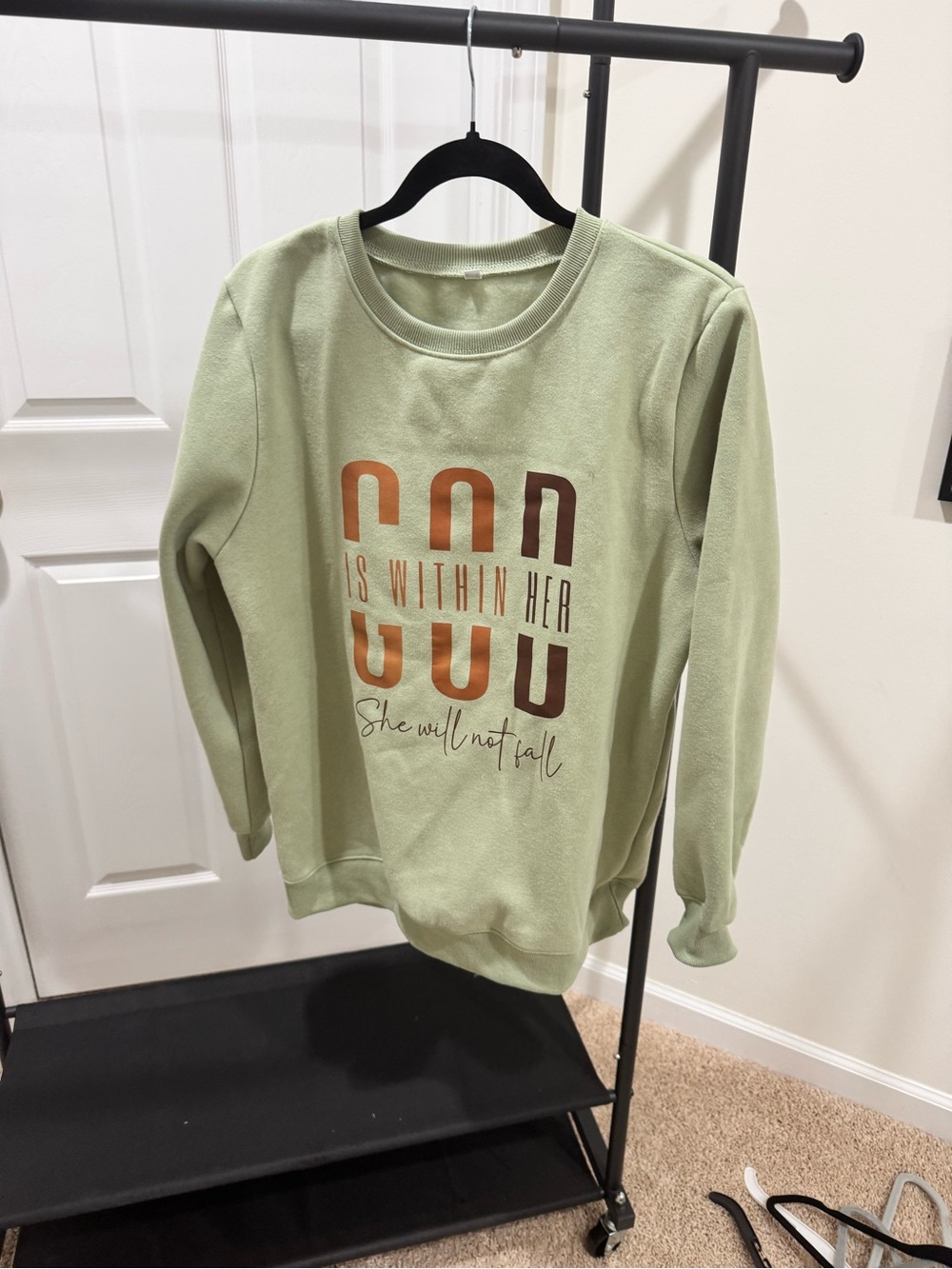 Women’s Light Sage Graphic Crewneck Sweater - Unknown Brand